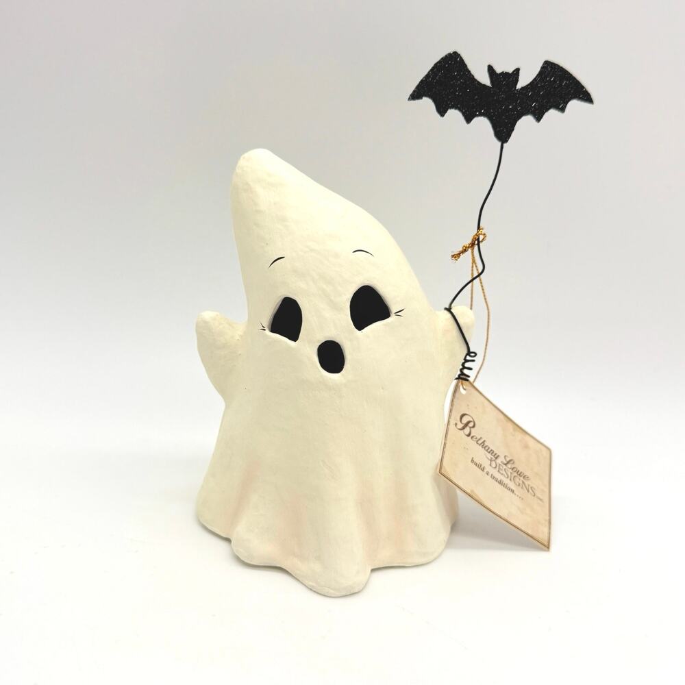 Bethany Lowe Luminary Boo With Bat Ghost Halloween Decor NEW